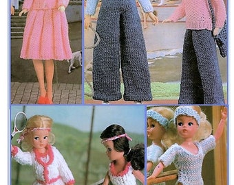 KNITTING PATTERN Teen Fashion dolls 11-12" evening gown prom dress cocktail   outfits 3-4ply Sindy clothes bridal wedding Teen princess