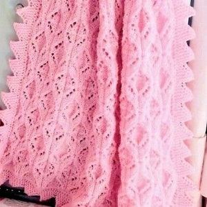 1783 CROCHET PATTERN Baby Blanket Shawl Lacy cot pram cover 4ply or DK Throw