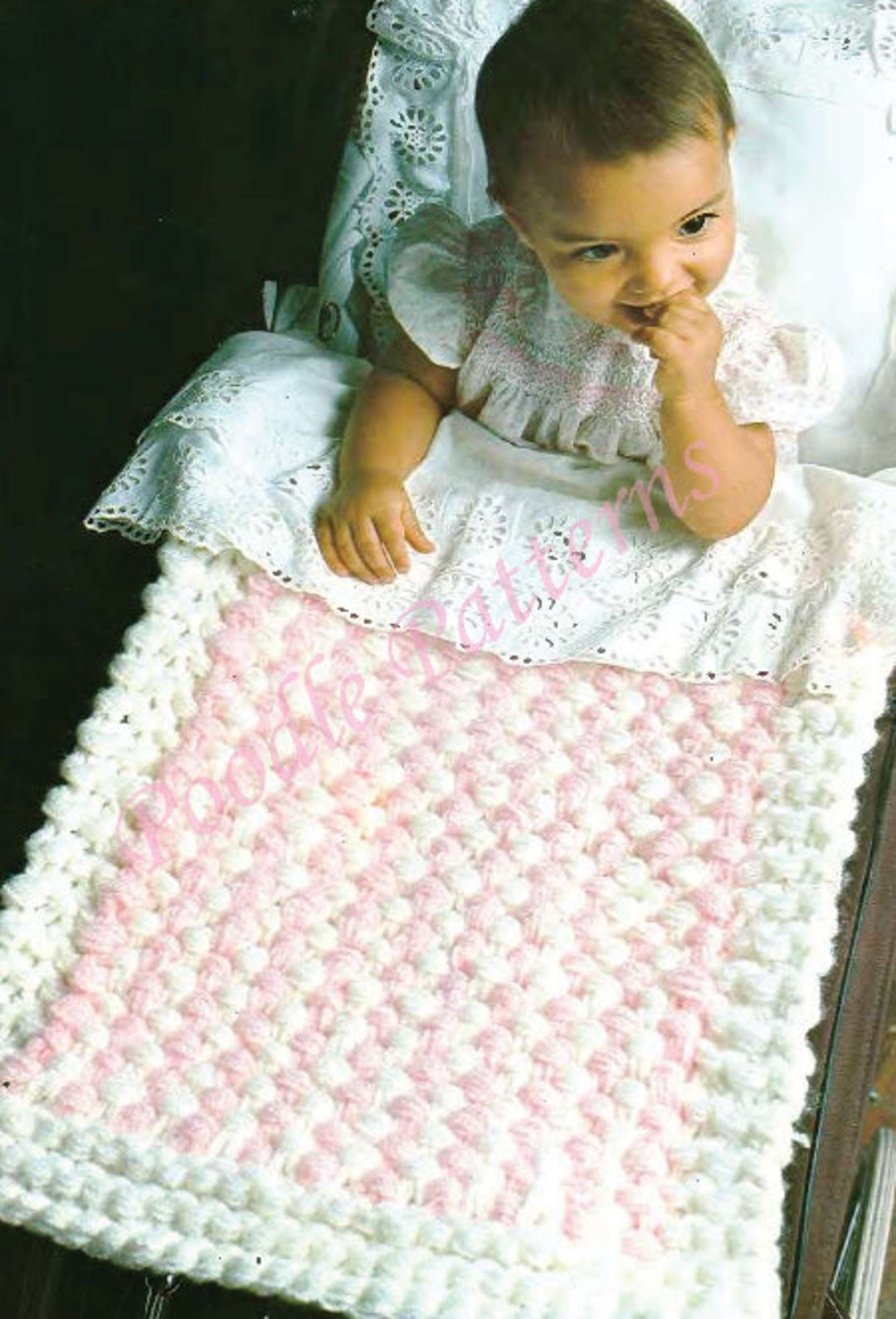 KNITTING PATTERN Baby Blanket Cot Pram Cover Lattice Diamond Textured DK 24 X 18 Etsy UK