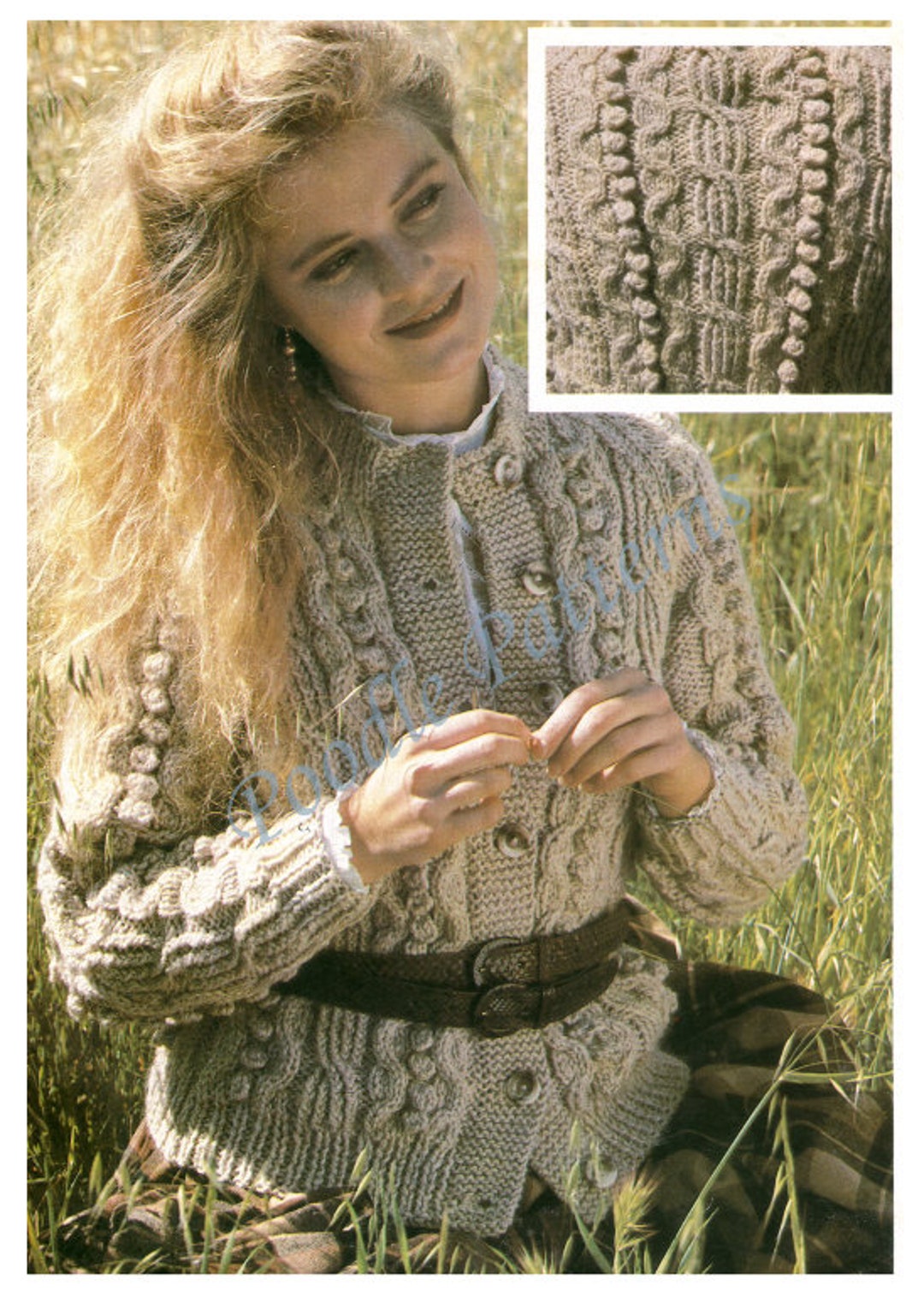 KNITTING Pattern Ladies Jacket Textured Knit Cardigan Warm Etsy