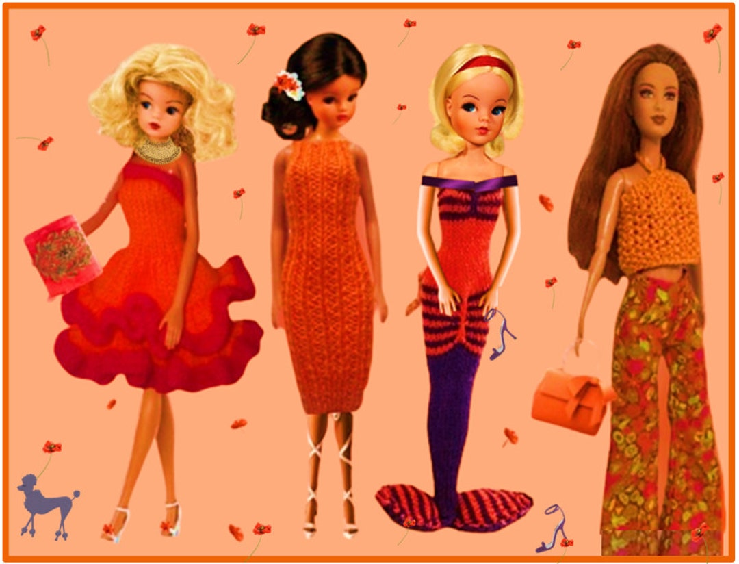 KNITTING PATTERN Barbie Teen Fashion Dolls Clothes Evening Etsy UK