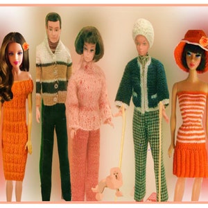 KNITTING PATTERN Teenage Fashion dolls 11-12" teen doll prom cocktail dress clothes outfit 60s DK 3ply light worsted lace weight jackets