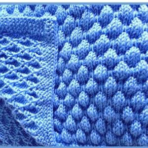 KNITTING PATTERN Baby blanket Cot pram cover lattice diamond textured DK throw afghan light worsted Aran