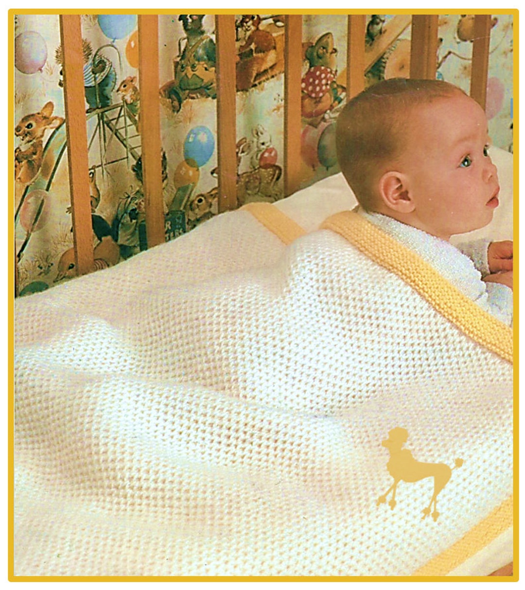 KNITTING PATTERN Baby Blanket Cot Pram Cover Warm Textured DK Etsy