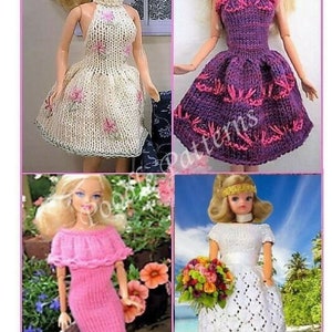 KNITTING PATTERN Teen 11-12" dolls clothes Fashion doll bridal wedding pretty clothes Sindy ballgown evening dress  3-4ply dk gown prom