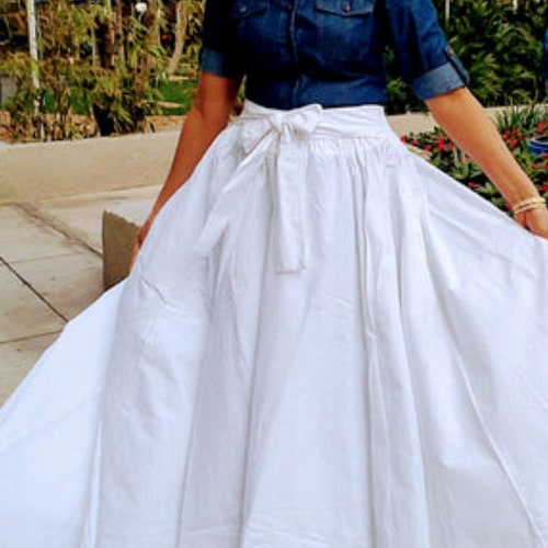 Long Maxi Skirt With Matching Sash Denim / Jean Black or - Etsy