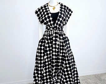 Polka Dot African Print Ankara Style Infinity Maxi Skirt Convertible Infinite Maxi Dress - Fits up to 3XL