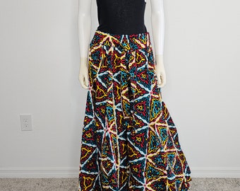 Ankara Style Palazzo Wide Leg Pants and Headwrap Set - Top Blouse Sold Seperately