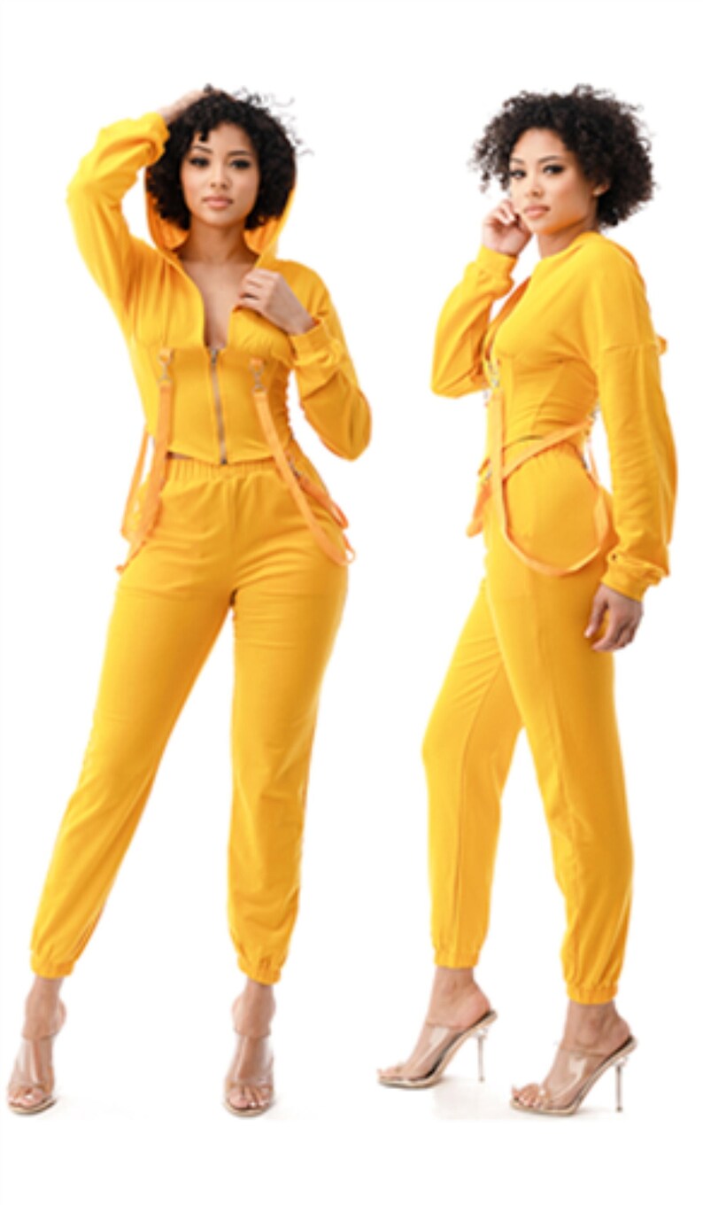 Jog Set With Hoodie / Long Sleeve Bodycon Jumpsuits / 2 Piece Etsy