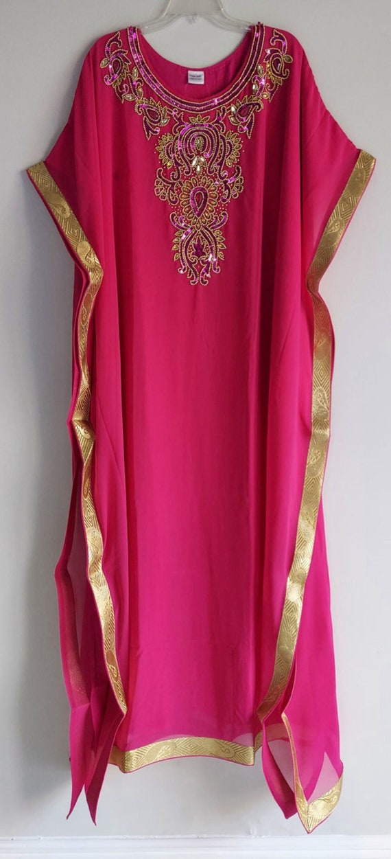Chiffon kaftan maxi best sale dress