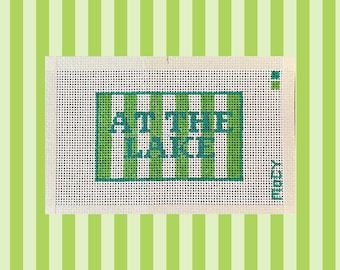 Hand Painted “At the Lake” Needlepoint Canvas