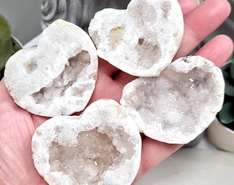 Sparkly Quartz Geodes, Heart Shape Quartz Clusters, Raw Geodes, Crystal Collector Pieces, Crystal Energy Activator,  Raw Crystal Clusters