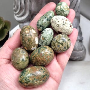 Rainforest Jasper Tumbled Stone, Rainforest Rhyolite Pebbles, Stone From Australia, Crystal Grids, Natural Colorful Rhyolite, Lithotherapy
