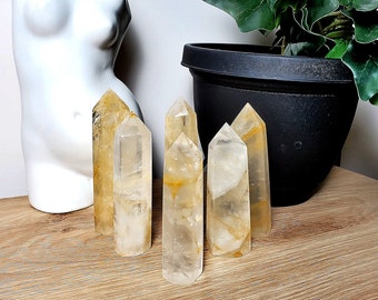 Golden Healer Quartz Points - Natural Healing Crystals - Crystal Energy - Metaphysical Towers - Reiki Stones - Chakra Balancing Gift