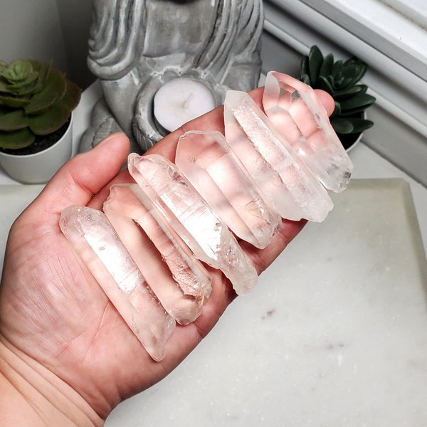 Raw Clear Quartz Wands, Translucent Crystal Quartz Stone, Chunky Clear Quartz Points, Crystal Grid Stone Supply, Raw Crystal Energy Sticks