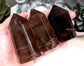 CHUNKY Smoky Quartz Towers, Smokey Quartz Point, Crystal Collector Gift, Crystal Healing, Crystal Room Decor, Lithotherapy Crystal, 7 Chakra