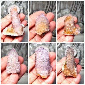 Spirit Quartz Crystal - Purple Pineapple Quartz -  Healing Energy - Amethyst Clusters -  Meditation Gift Stone - Boho Home Decor - Raw Stone