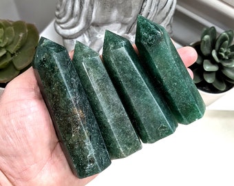 Green Strawberry Quartz, Shimmery AventurineTowers, Green Crystal, Crystal For Display, Collector Item, LIQUIDATION sale, Crystal Gift Idea