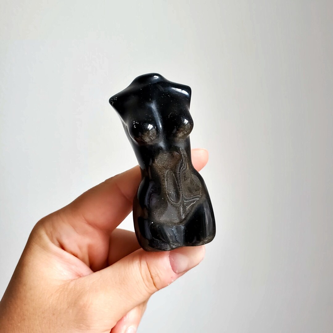 Obsidian Goddess Carving Obsidian Female Body Crystal Etsy