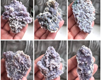 Purple Grape Agate Cluster - Natural Botryoidal Chalcedony - Healing Crystals - Unique Home Decor - Crystal Specimen - Chalcedony Cluster