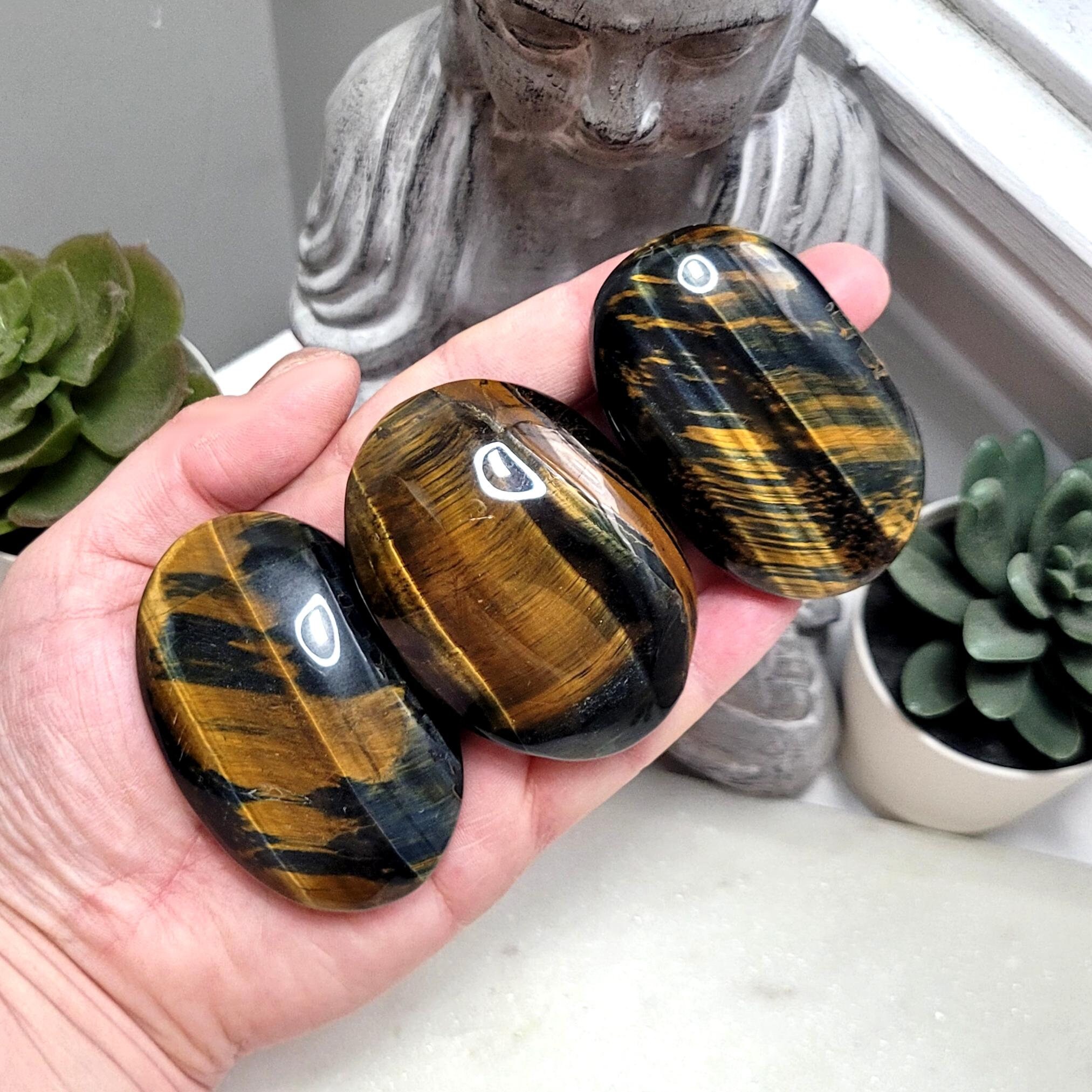 Blue Tigers Eye Tumbled Stone - Multiple Sizes Available