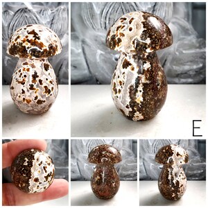 Ocean Jasper Mushroom Carvings, Bubble Ocean Jasper Crystals, Crystal Mushroom Carvings, Crystal Room Decor, Ethically Sourced E 58g - 5cmx2.9cm