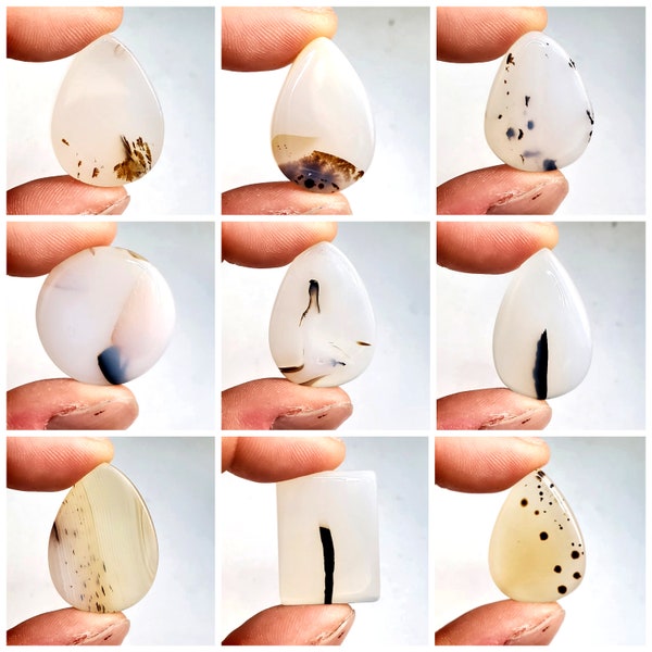 Dendrite Agate Cabochons, Mini Dendritic Agate Pendants, Scenic Agate Crystals, Crystal For DIY, Crystal Jewelry Supply, Dendritic Trees
