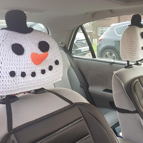 Snowman Car Headrest Covers CROCHET PATTERN ONLY Etsy