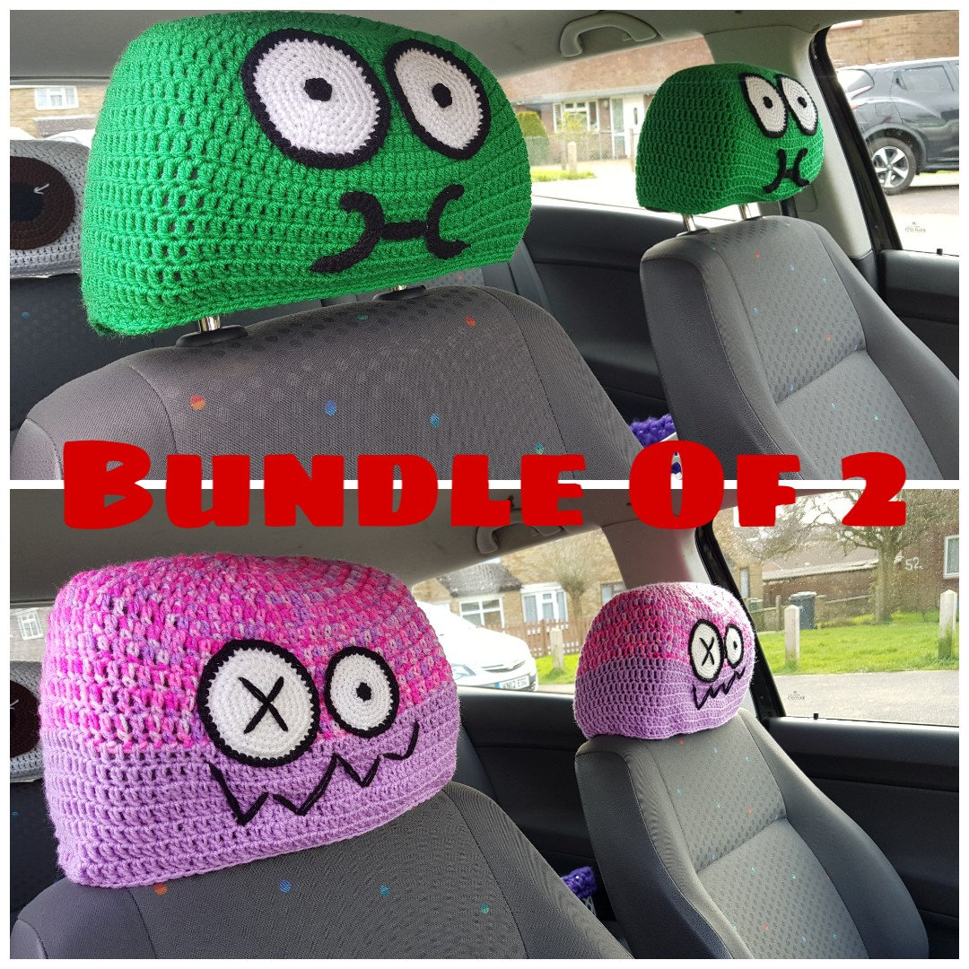 Bundle of 2 Car Head Rest Covers CROCHET PATTERN ONLY Etsy