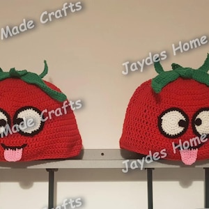 Crochet Strawberry Car Headrest Covers (Set Of 2)