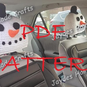 Snowman - PDF Crochet Headrest Covers Pattern