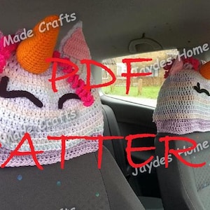 Unicornios - Patrón PDF de fundas para reposacabezas de crochet