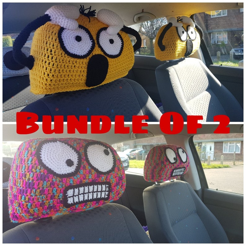 Bundle of 2 Car Headrest Covers CROCHET PATTERN ONLY Etsy