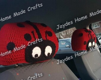 Ladybird Headrest Covers CROCHET PATTERN ONLY