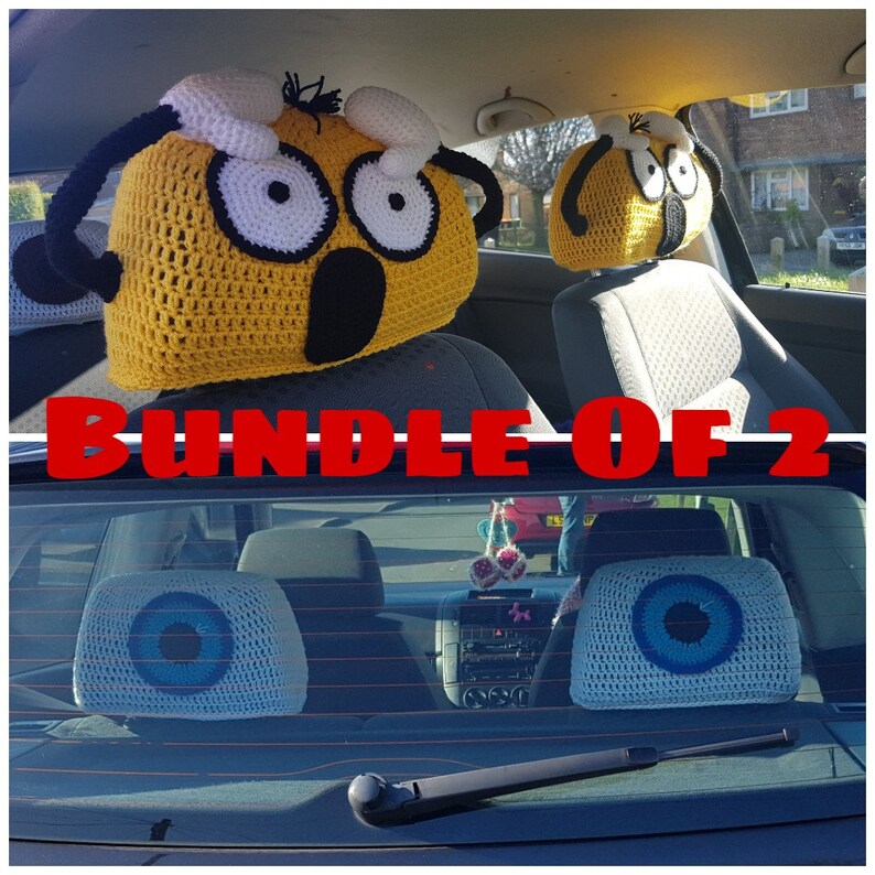 Bundle of 2 Car Headrest Covers CROCHET PATTERN ONLY Etsy