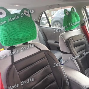 Frog Crochet Car Headrest Covers (Set Of 2)
