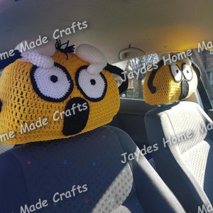 Scream Face car head rest covers - CROCHET PATTERN ONLY