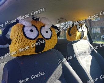 Scream Face car head rest covers - CROCHET PATTERN ONLY