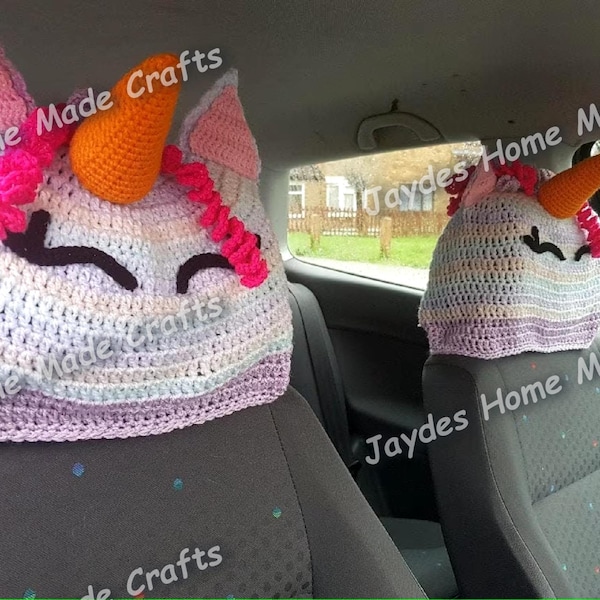 Crochet Car Headrest Cover Pattern Etsy
