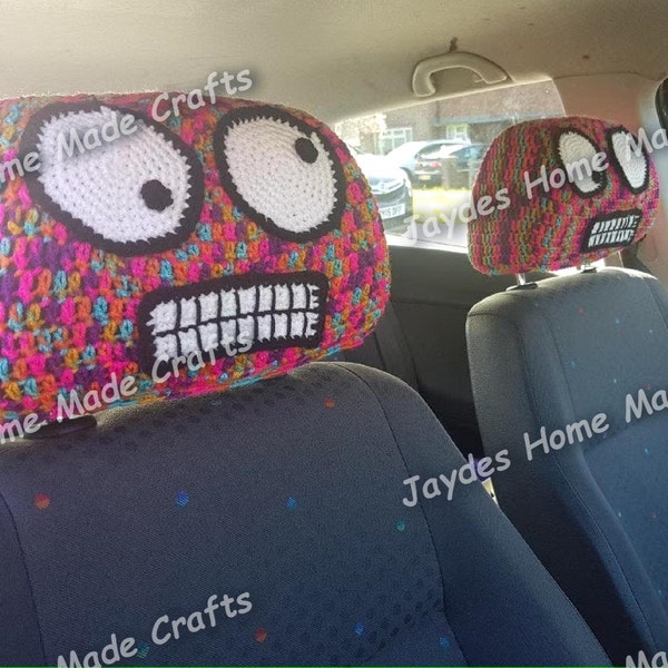 Cringe Face Car Head Rest Covers - Crochet Pattern Only