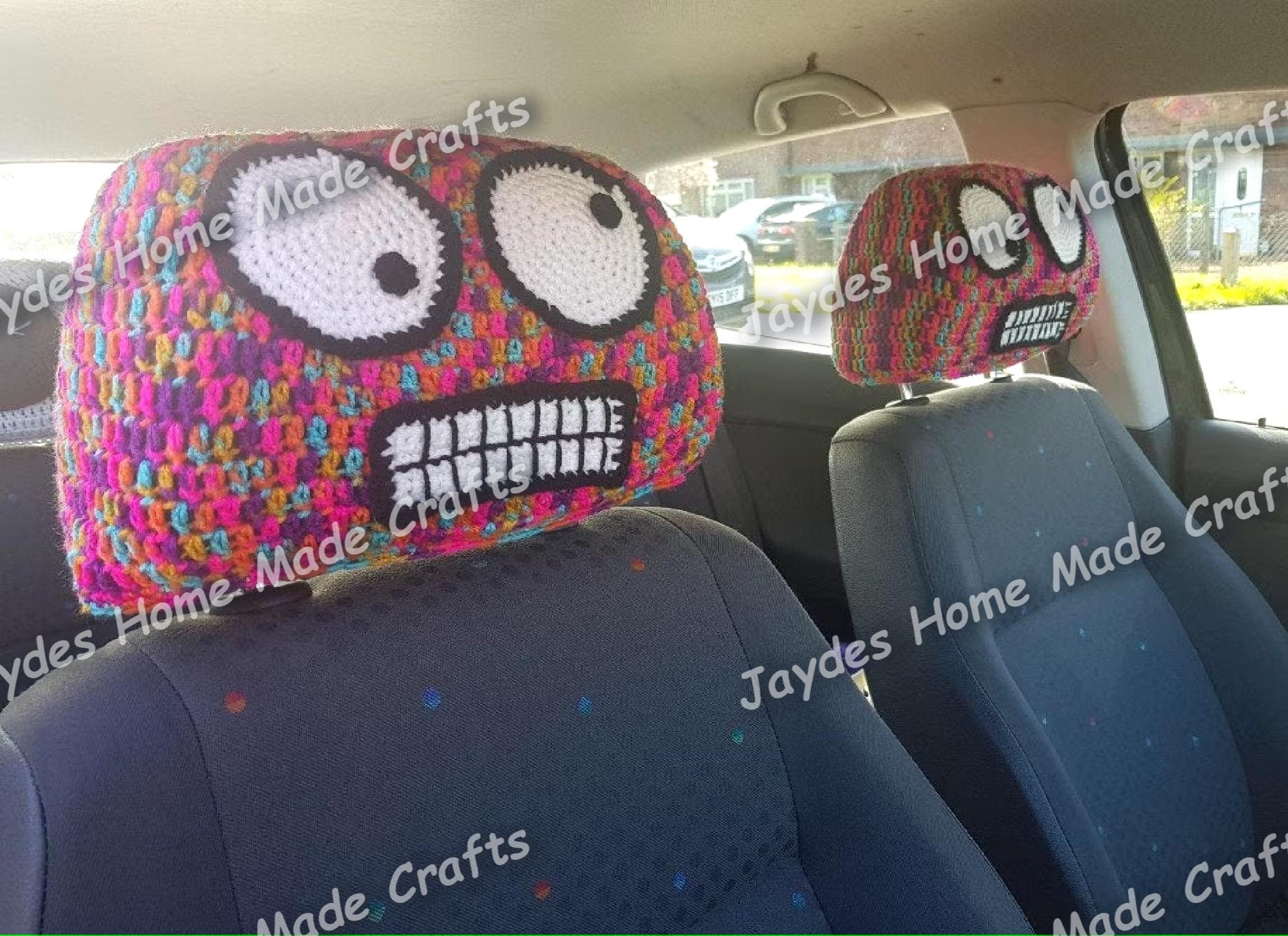 FREE car headrest cover: Crochet pattern