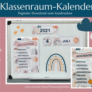 Rainbow calendar for the classroom