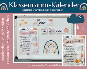 Regenbogen Kalender für den Klassenraum