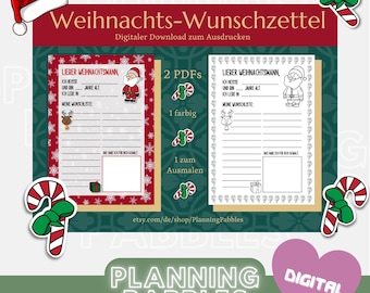 Cute A4 wish list for Santa Claus to print out