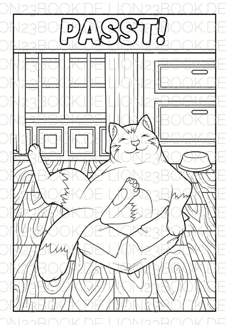 Katzen Malbuch Malblätter zum Ausdrucken für Erwachsene