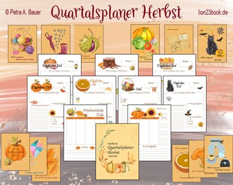 Fall calendar three months undated | Objective Quarterly Planner Quarterly Calendar Q3 Quarter 3, to print, Seasons, Printable A4