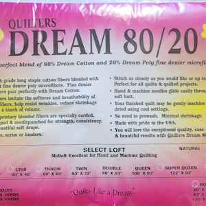 Quilters Dream, 80/20, Select, Loft Batting, Craft, 46&quot;x36&quot;, white