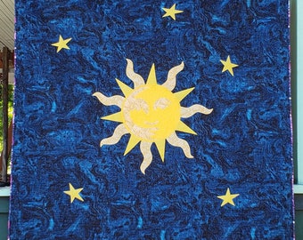 Celestial, Sun, Quilt, 54" x 54" , blanket