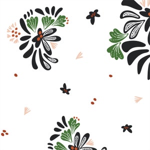 Cloud 9, Fabrics, Fanciful, Bouquet Toss, White, cotton, fabric by the yard