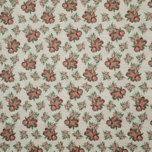 Making spirits bright, Gingerbread man, tan, Blank Quilting, fabric by the yard, 2286-41